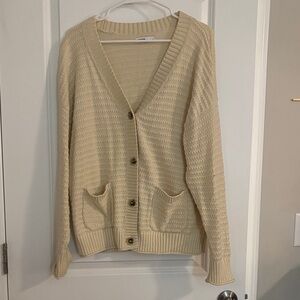 Sonoma Beige Button-Up Women's Cardigan